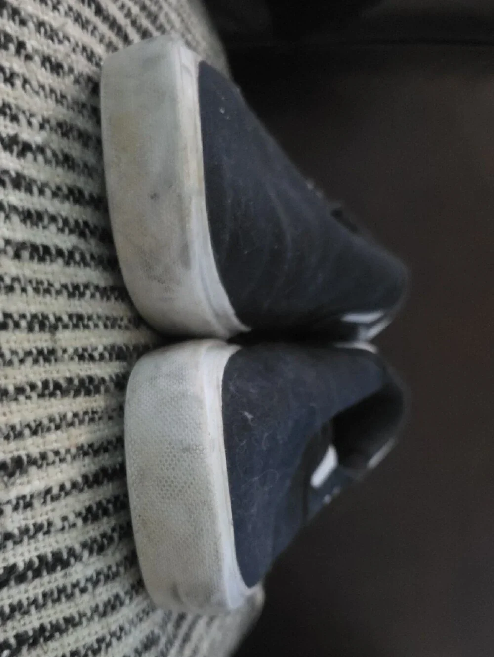 Adidas Black and White Slip-On Loafers Mens